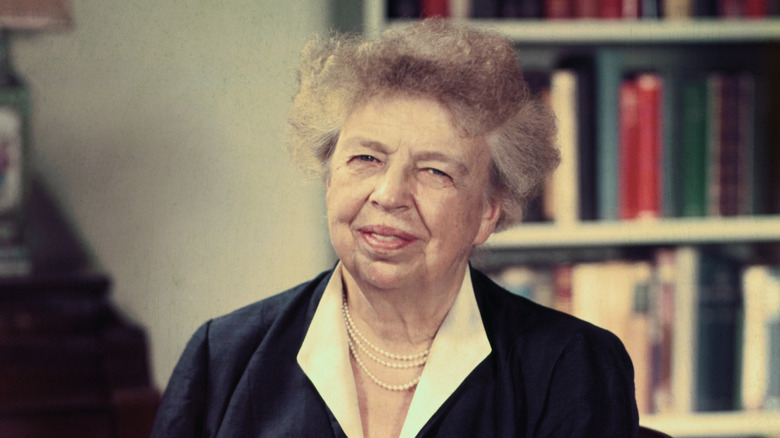 Eleanor Roosevelt smiling in posed portrait