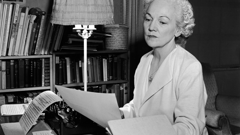 katherine anne porter sitting at a typewriter