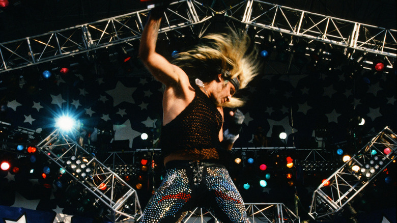 Mötley Crüe performing at concert