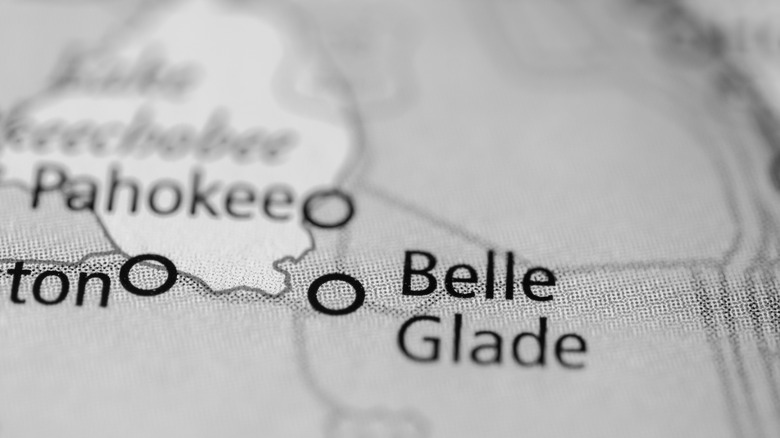 map showing Belle Glade, Florida