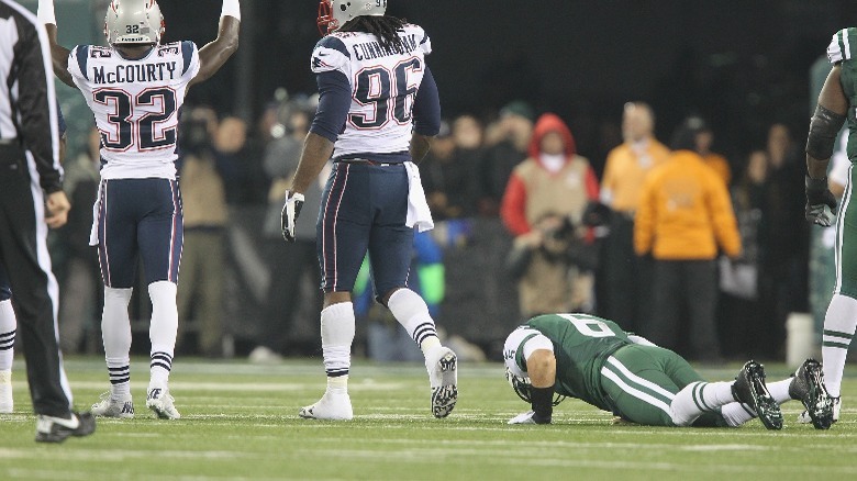 Mark Sanchez facedown on field