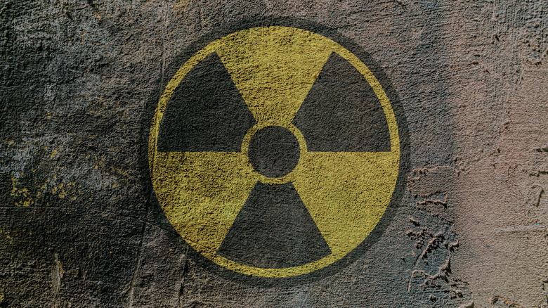 painted radioactive symbol