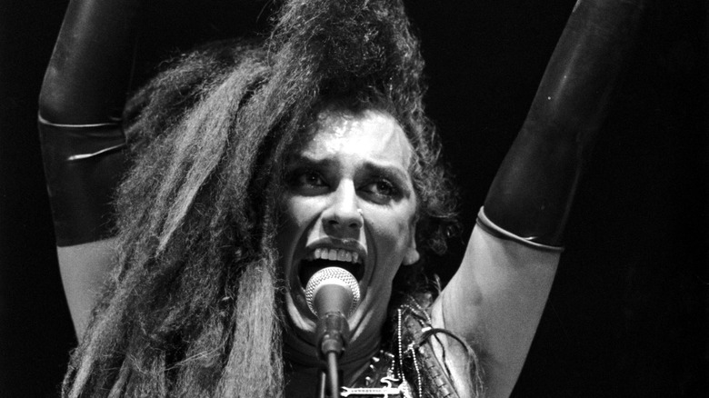 Pete Burns performing