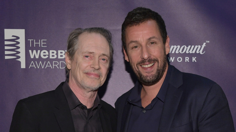 Steve Buscemi smiling with Adam Sandler