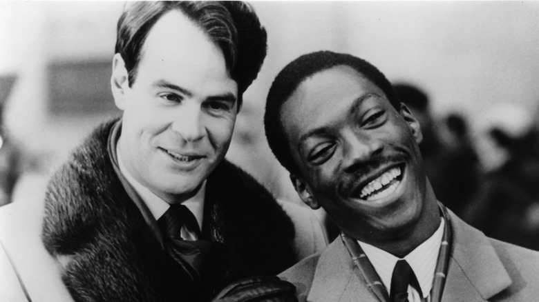 Dan Aykroyd and Eddie Murphy in still from Trading Places