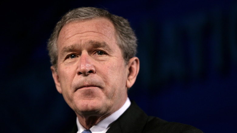 A close-up of former president George W. Bush