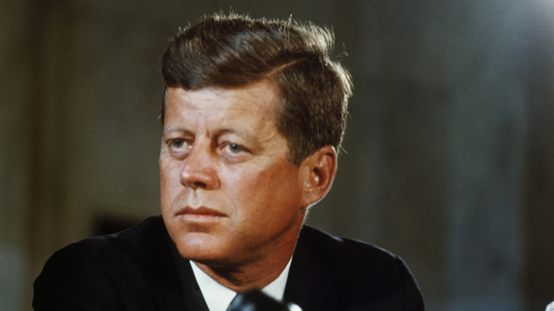 A close-up of John F Kennedy