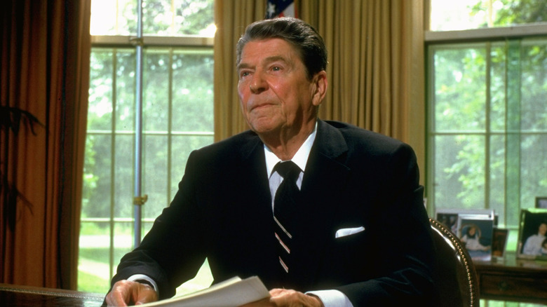 President Ronald Reagan in the Oval Office