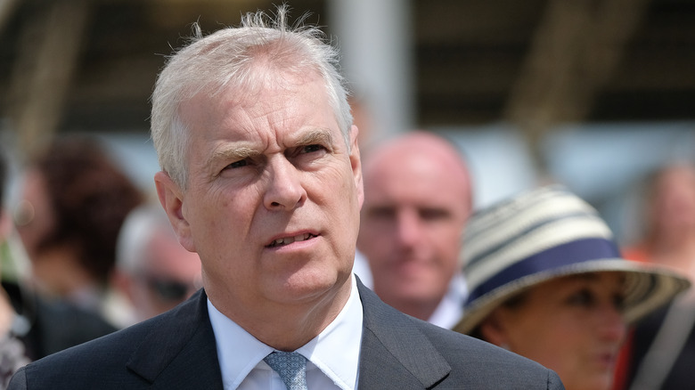 Prince Andrew frowning