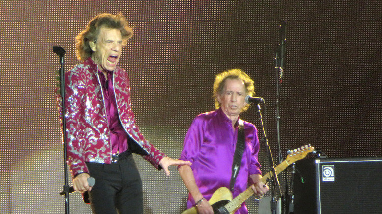 Mick Jagger and Keith Richards on stage