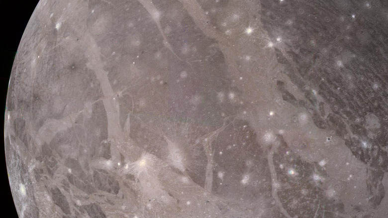 Close view of Ganymede's surface