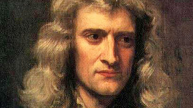 painted portrait of Isaac Newton 