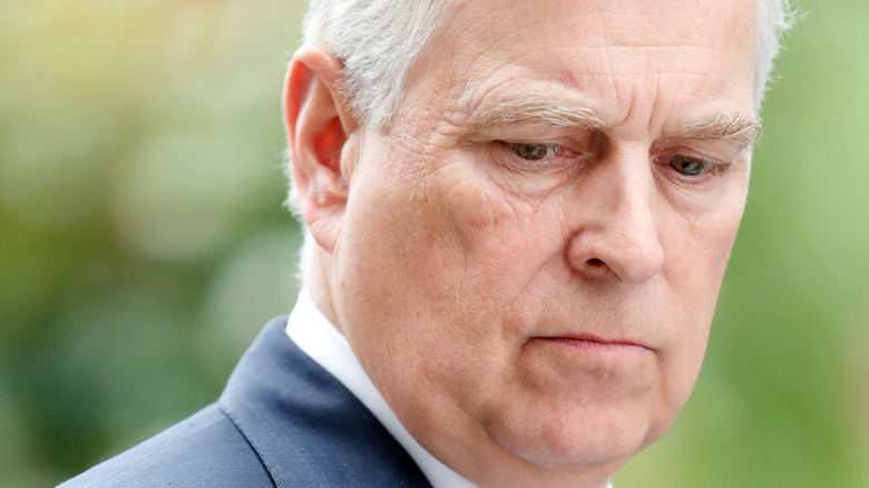 Prince Andrew looking down