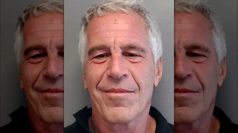 Jeffrey Epstein smiling in mug shot
