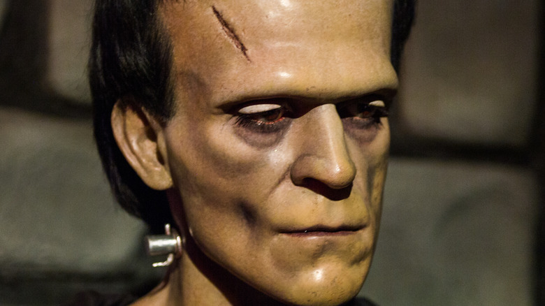 frankenstein monster wax statue in museum