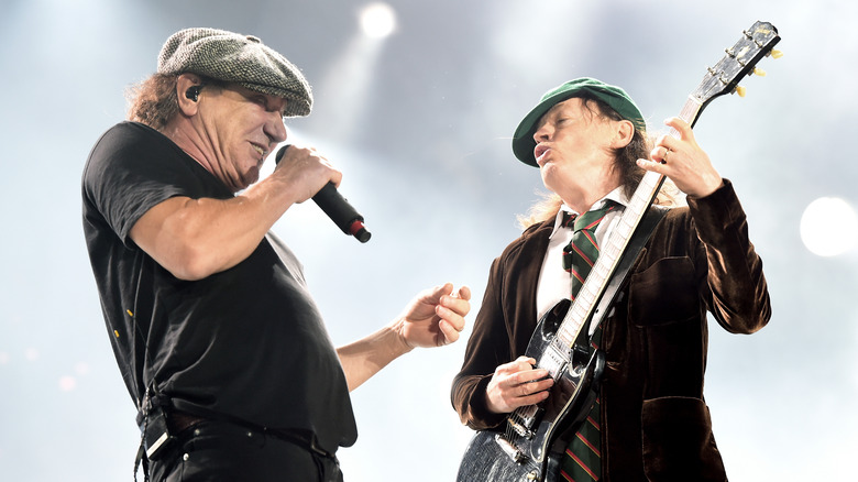 Brian and Angus onstage