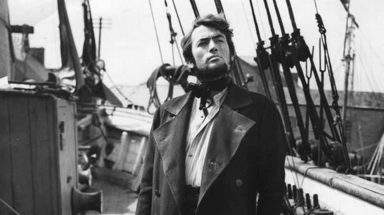 Gregory Peck acting aboard a ship