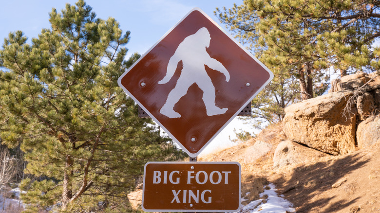 Bigfoot crossing sign