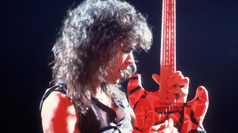 Eddie Van Halen playing guitar in 1970s