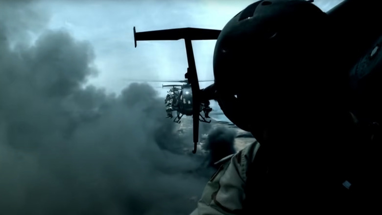 solider and helicopter