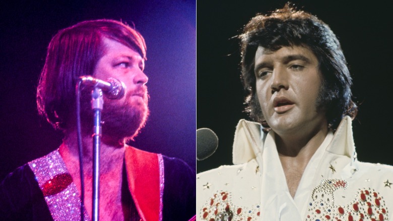 Split image of Brian Wilson and Elvis Presley