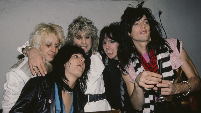 Ozzy Osbourne with the members of Motley Crue