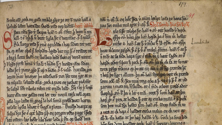 Page of Heimskringla manuscript