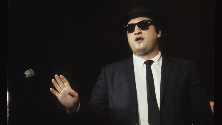 John Belushi in character for The Blues Brothers