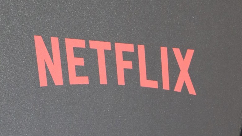 orange Netflix logo on gray background