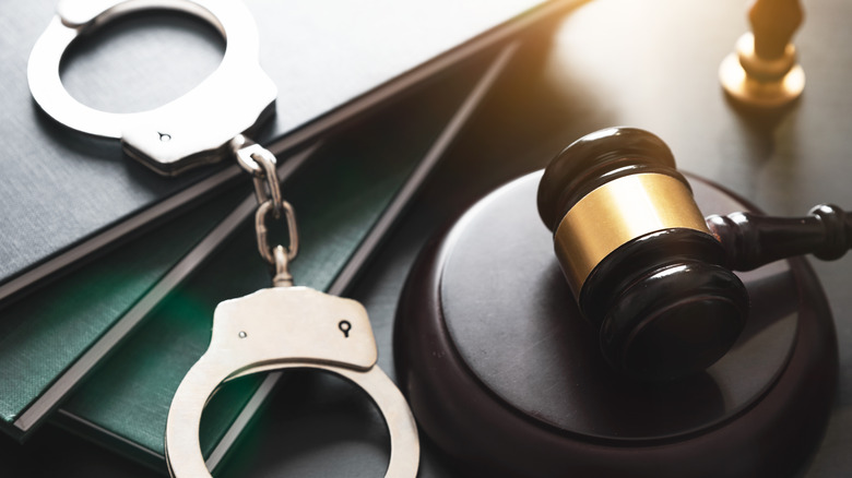 Gavel and handcuffs