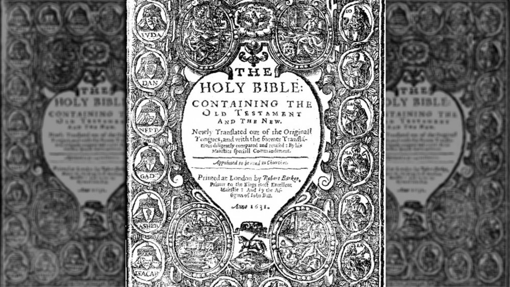 An image of the cover of the so-called 'Wicked Bible'