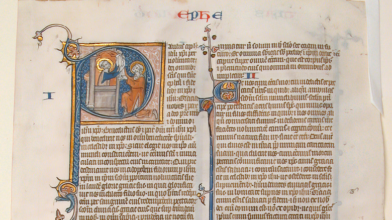 pages of scripture in Latin