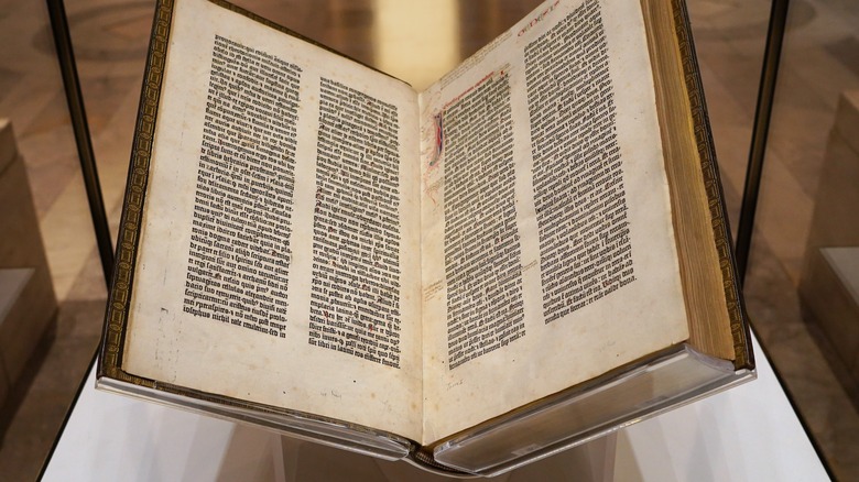 Photo of Gutenberg Bible on display