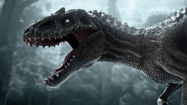 Tyrannosaurus Rex image mouth open side view