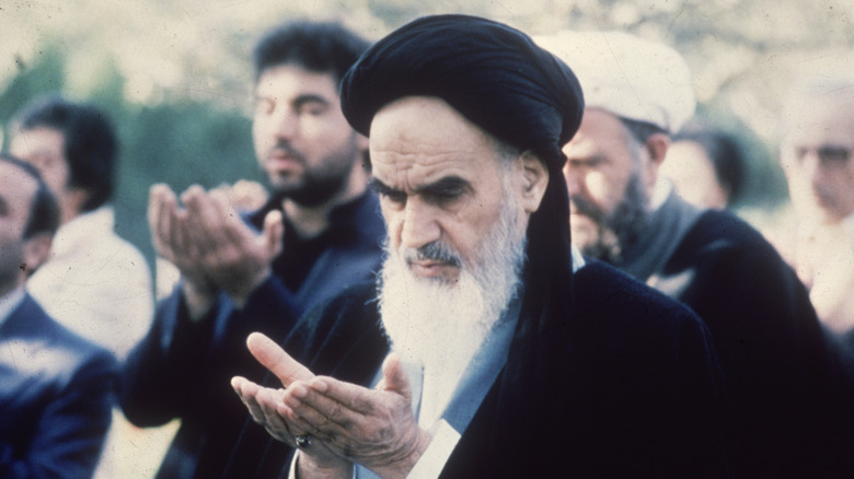 Ayatollah Ruhollah Khomeini praying