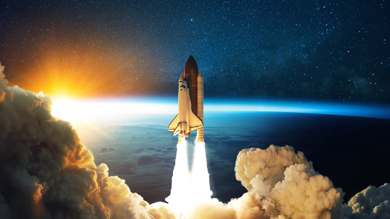 Space Shuttle taking off