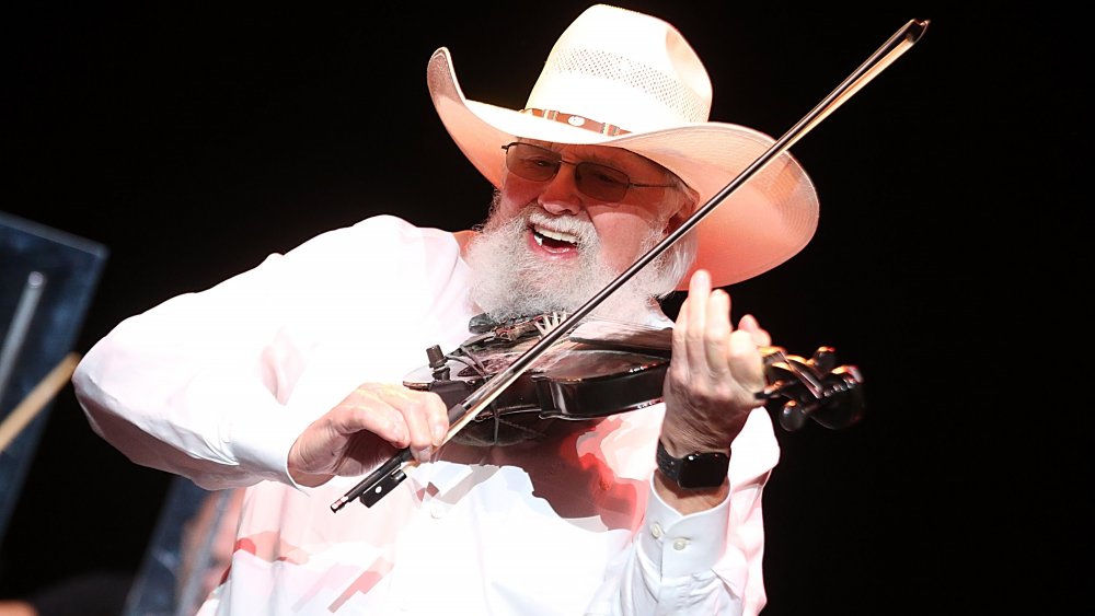Charlie Daniels on his fiddle