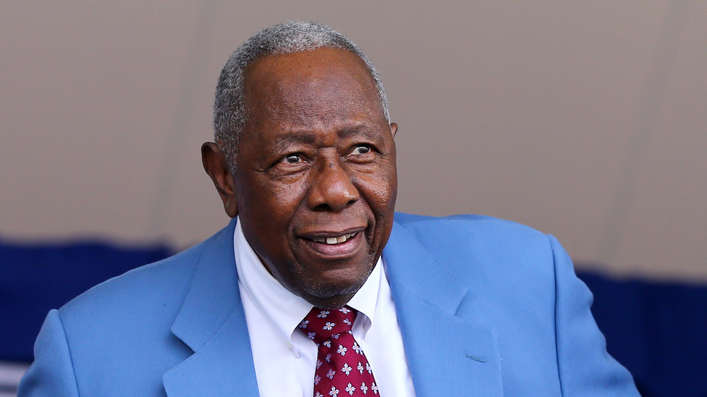 Hank Aaron in a suit