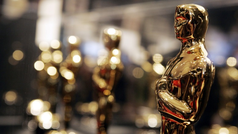 Oscar statues lined up