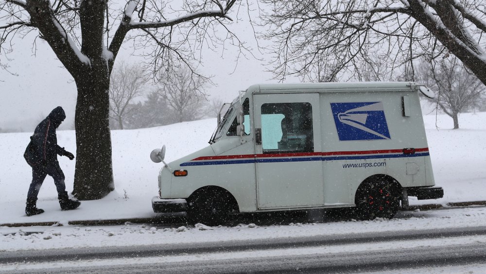 Postal Service Worker in snow