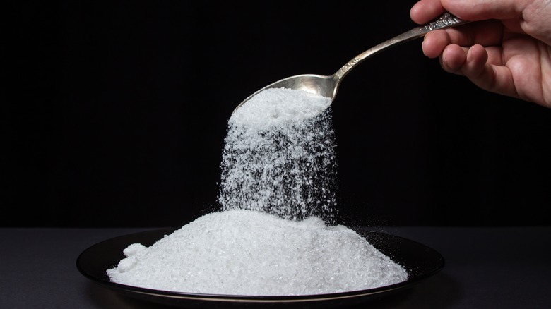 pile of salt on a plate