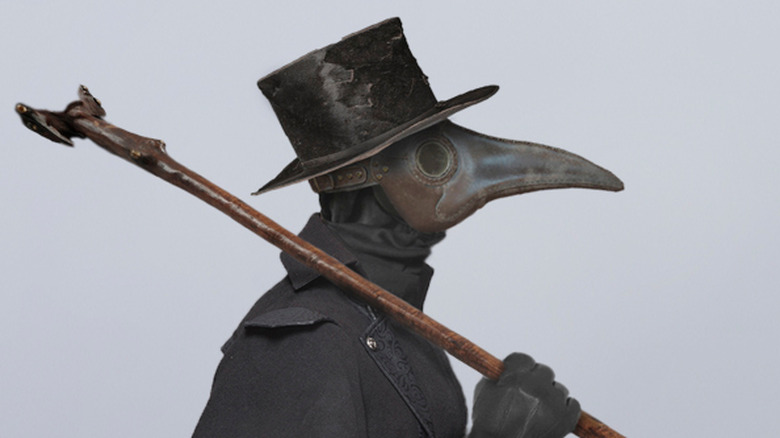 Plague doctor traveling the countryside 