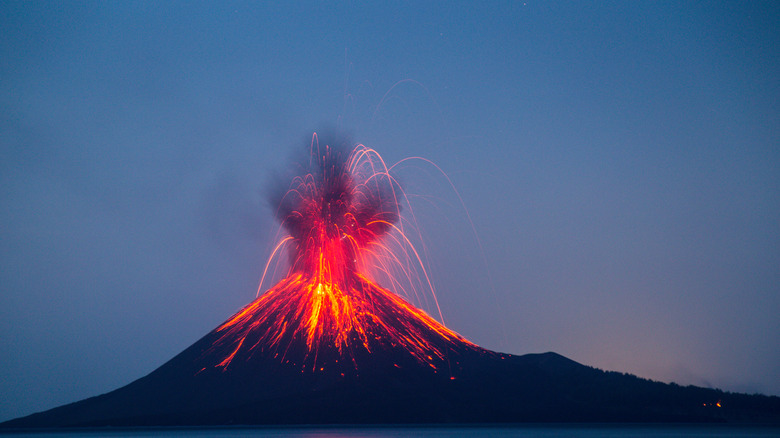 volcano erupting