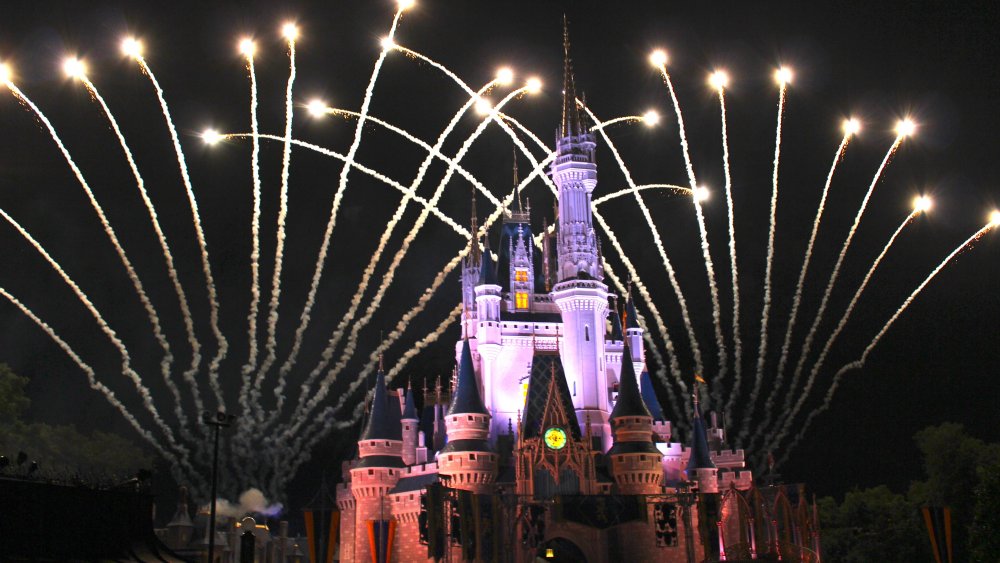 Disney castle and fireworks