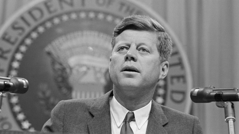 John F. Kennedy giving speech