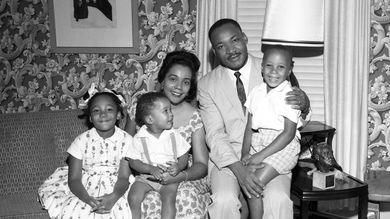 Martin Luther King Jr. with three of his children