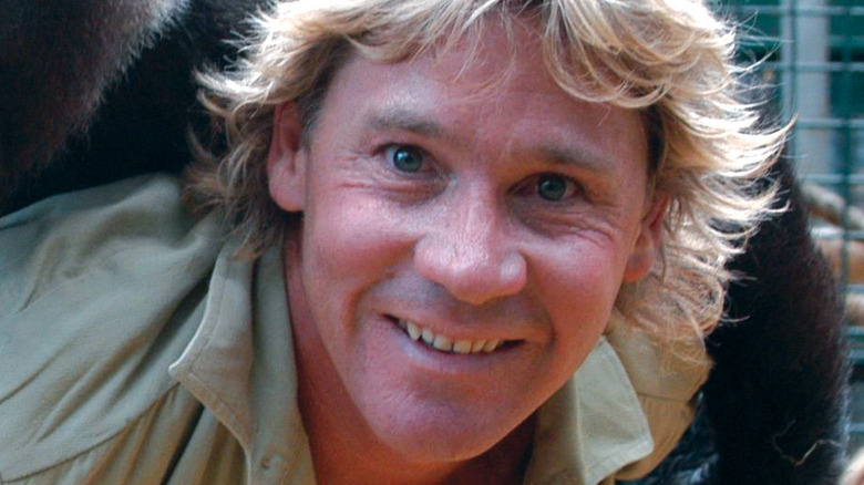 Steve Irwin with a gorilla