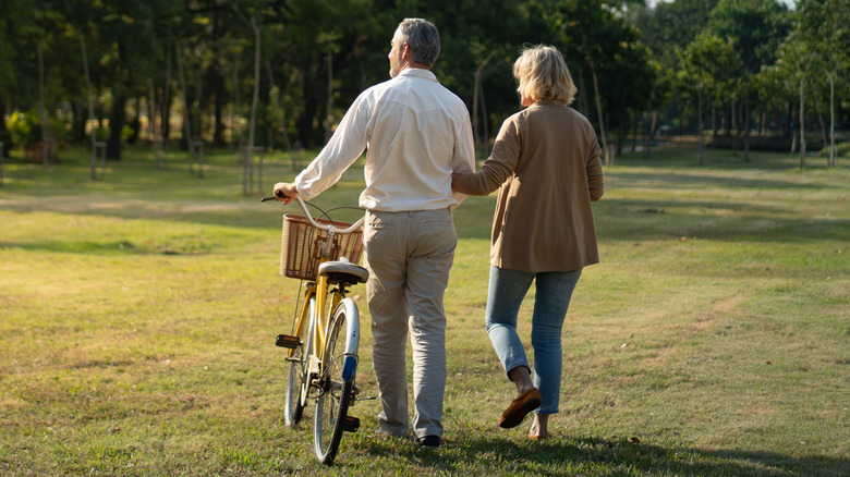 older couple with bike