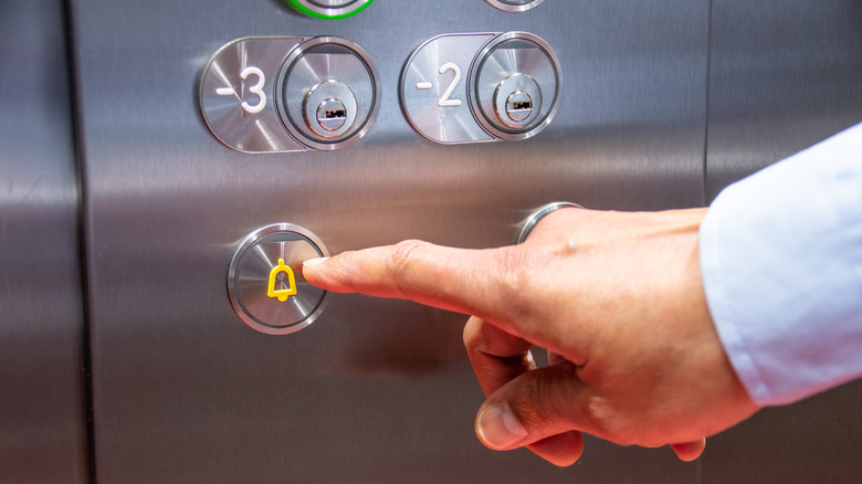 an elevator alarm button
