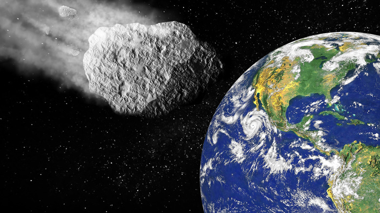 asteroid and the earth
